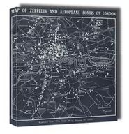Obrazy i zdjęcia na płótnie - Map of Zeppelin and aeroplane bombs on London, Herbert Green - obraz na płótnie Wymiar do wyboru: 30x30 cm - miniaturka - grafika 1