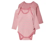 Body dla niemowląt - lupilu® Body niemowlęce z bawełny organicznej, 2 sztuki (62-68, Różowy/paski) - miniaturka - grafika 1