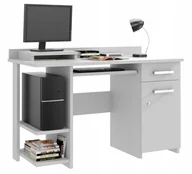 Biurka - Biurko młodzieżowe z nadstawką i szufladą Alfa Białe - miniaturka - grafika 1