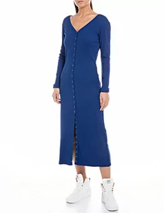 Replay Sukienka damska W9005, 187 niebieska, XL, 187 niebieski, XL - Sukienki - miniaturka - grafika 1