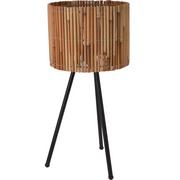 Lampy stojące - Lampa stołowa z drewnianym kloszem wys 54 cm na trójnogu HZ1101860 - miniaturka - grafika 1