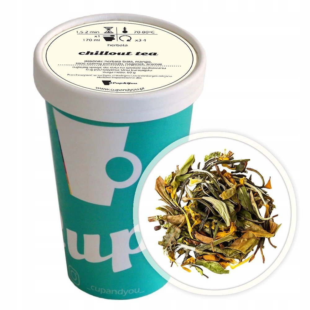 Najlepsza liściasta herbata biała sypana CHILLOUT TEA EKO nagietek 60g