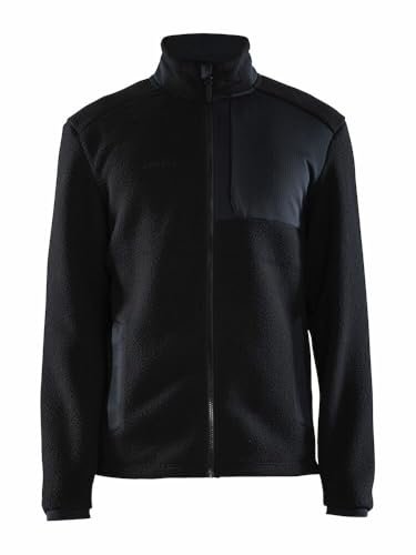 Craft ADV EXPLORE PILE FLEECE kurtka polarowa męska 3XL | czarna | materiał z recyklingu | kieszenie na piersi z zamkiem błyskawicznym | bluza męska | odzież sportowa dla mężczyzn