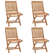 Fotele i krzesła ogrodowe - vidaXL Lumarko Składane krzesła ogrodowe, 4 szt., lite drewno tekowe! 3072804 - miniaturka - grafika 1