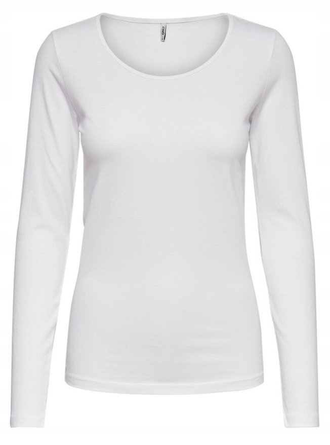 Only Bluzka Biała z Długim Rękawem Damska Gładka L Jxd