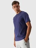 Koszulki męskie - T-shirt regular gładki męski 4F 4FWMM00TTSHM1843-31S Granatowy - miniaturka - grafika 1
