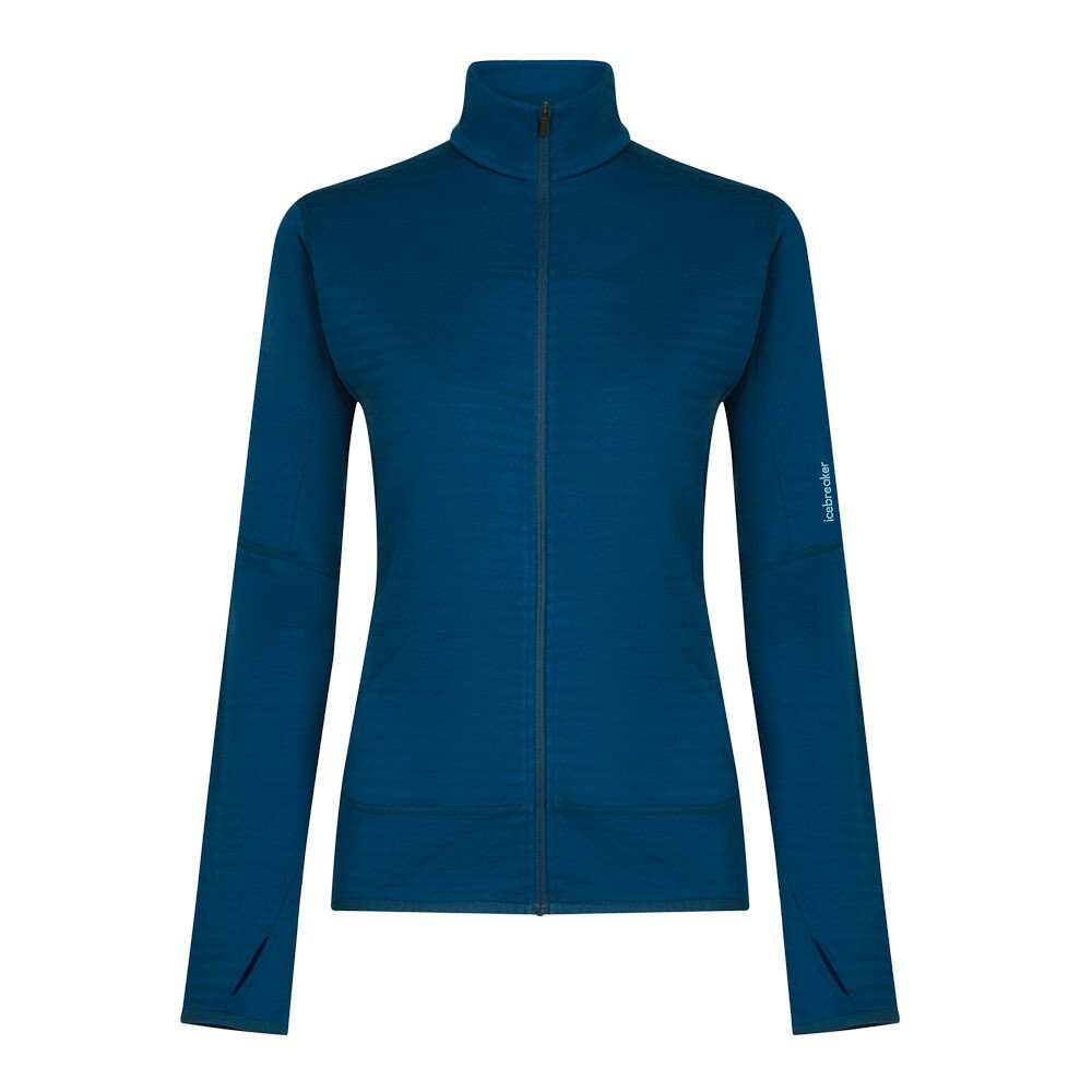 Bluza damska Icebreaker Merino 300 RealFleece Descender LS Zip Atlantis M