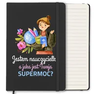 Notesy i bloczki - NOTES CZARNY Z GUMKĄ A5 NA DZIEŃ NAUCZYCIELA WZORY - miniaturka - grafika 1