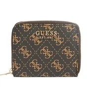 Portfele - Damski Portfel GUESS LAUREL SLG SMALL ZIP AROUND SWQE8500370-BNL – Brązowy - miniaturka - grafika 1