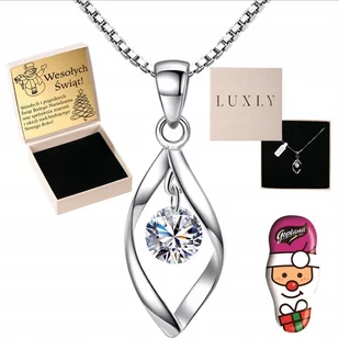 NASZYJNIK DAMSKI SREBRNY 925 SWAROVSKI DLA KOBIETY Z KRYSZTAŁEM Z GRAWEREM - Naszyjniki - miniaturka - grafika 1