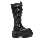 Glany damskie - Glany NEW ROCK M-272-S3 Czarny - miniaturka - grafika 1