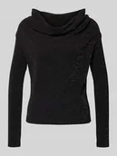 Bluzki damskie - Bluzka o kroju regular fit z długim rękawem i lejącym dekoltem model ‘SANDRA’ - miniaturka - grafika 1