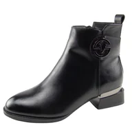 Botki damskie - Botki damskie ocieplane VINCEZA 58159 czarne - miniaturka - grafika 1