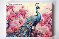 Malowanie po numerach - Król paw, ptak, ptaki, paw, pawie, kwiaty, malowanie po numerach - miniaturka - grafika 1