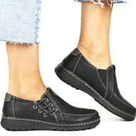 Półbuty damskie - PÓŁBUTY DAMSKIE NA KOTURNIE VINCEZA COMFORT LINE 87726 CZARNE - miniaturka - grafika 1