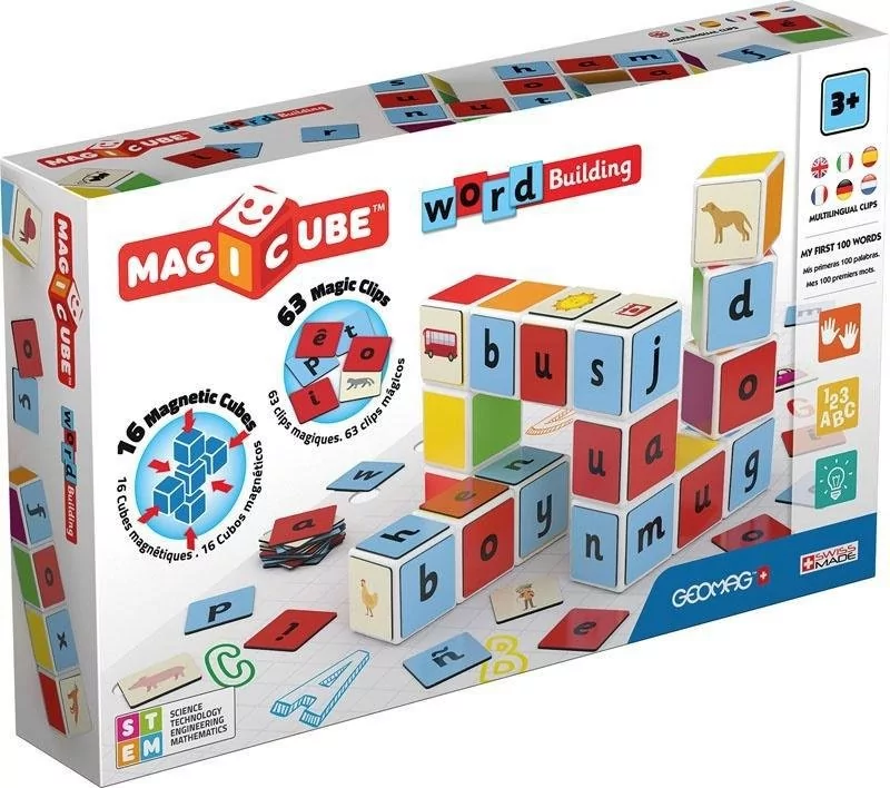 GeoMag Magicube. Maths Building. Zestaw 16 kostek i 63 nakładek magnetycznych