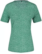 Koszulki i topy damskie - GERRY WEBER Edition T-shirt damski, Zielony/ecru/biały nadruk, 36 PL - miniaturka - grafika 1