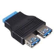 Huby USB - AKYGA Adapter Akyga AK-CA-58 USB 3.0 19-pin F 2x USB 3.0 Typu A F AK-CA-58 - miniaturka - grafika 1