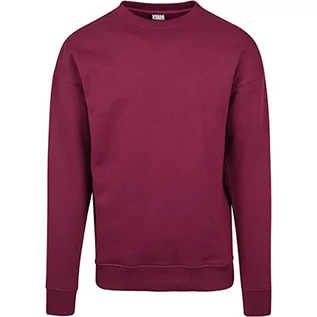 Swetry męskie - Urban Classics Męska bluza dresowa z okrągłym dekoltem, sweter z szerokimi ściągaczami dla mężczyzn w wielu kolorach, rozmiary XS-5XL, Red (Port 1157), XXL - grafika 1