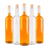 Domowy wyrób alkoholu - 5x Butelki szklane + KORKI FUTURA 1000ml 1l na nalewki wino soki syrop cydr - miniaturka - grafika 1