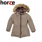 Kurtki jeździeckie - Horze Kurtka młodzieżowa parka - ROYAL EQUUS - orzechowa - miniaturka - grafika 1