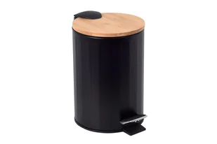 KOSZ NA PEDAŁ 3L RADO CZARNY BAMBUS BISK - Kosze na śmieci - miniaturka - grafika 1