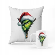 Gadżety dla niej i dla niego - ZESTAW PODUSZKA + KUBEK PREZENT GRINCH ŚWIĘTA CHRISTMAS PREZENT + IMIĘ - miniaturka - grafika 1