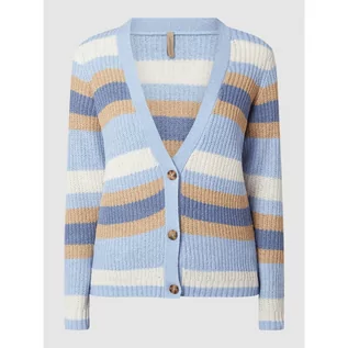 Swetry damskie - Kardigan z wzorem w paski - Soyaconcept - grafika 1