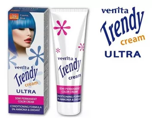 Venita Trendy Cream Ultra, krem do koloryzacji włosów 39 Kosmiczny Błękit, 75 ml - Farby do włosów i szampony koloryzujące - miniaturka - grafika 1