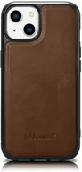 Etui i futerały do telefonów - iCarer Leather Oil Wax etui pokryte naturalną skórą do iPhone 14 Plus (kompatybilne z MagSafe) brązowy (WMI14220719-BN) - miniaturka - grafika 1