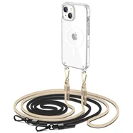 Etui i futerały do telefonów - Etui Flexair Chain Magsafe do Apple iPhone 15 Black & Beige - miniaturka - grafika 1