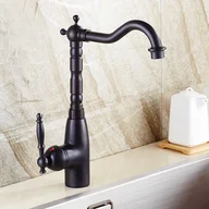 Baterie umywalkowe - Bateria umywalkowa retro FAREA czarna - miniaturka - grafika 1