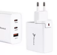 Ładowarki do telefonów - SZYBKA ŁADOWARKA GaN 65W 2x USB-C QC 3.0 ZASILACZ DO MACBOOK LAPTOPA IPHONE - miniaturka - grafika 1