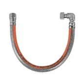 Akcesoria hydrauliczne - Przewód elastyczny do gazu w osłonie PCV z kolankiem 100 cm Invena - miniaturka - grafika 1