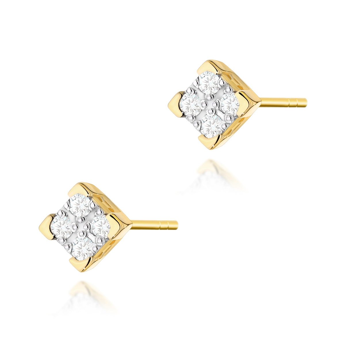 Złote kolczyki K0402 z diamentami żółte złoto pr. 585