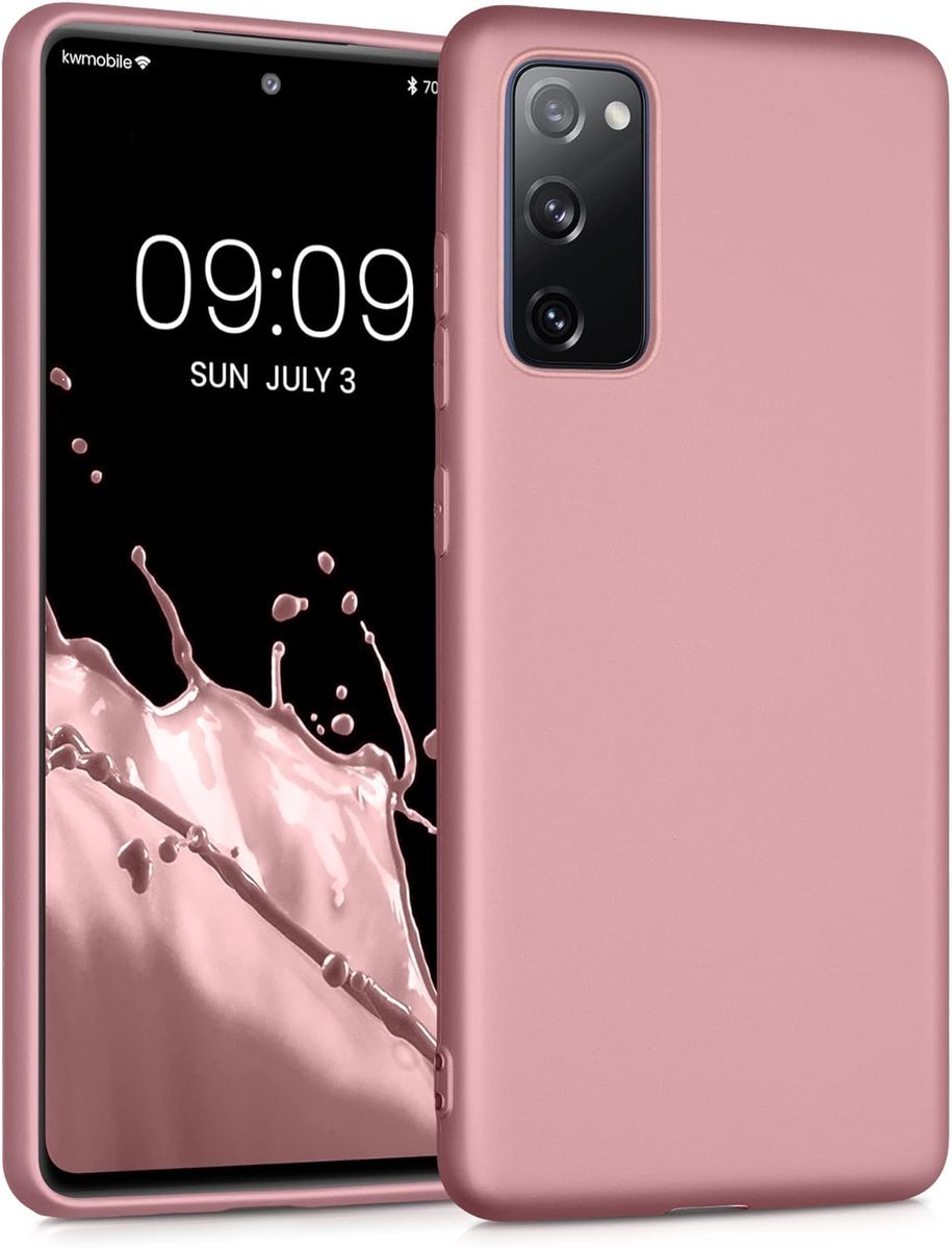 kwmobile Etui kompatybilne z Samsung Galaxy S20 FE - Miękki pokrowiec na telefon z TPU - Metalowo-różowe złoto