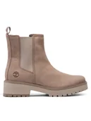 Botki damskie - Timberland Sztyblety Carnaby Cool Basic Chlsea TB0A41CW9291 Beżowy - miniaturka - grafika 1