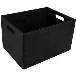 Skrzynka Drewniana Pudełko Czarne 39 X 29 X 23 Cm - Pudła i pojemniki do przechowywania - miniaturka - grafika 1