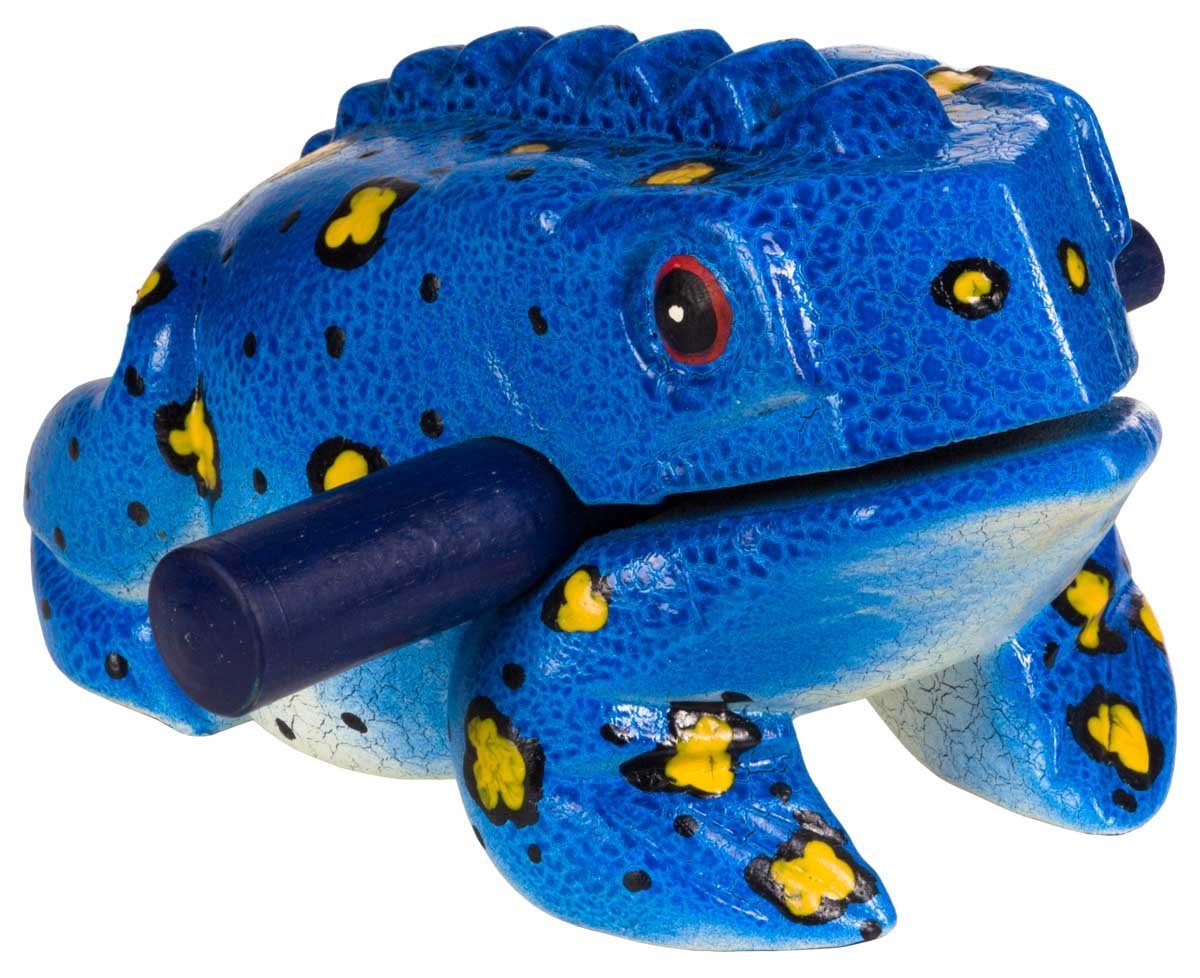 Guiro żabka dla dzieci, 5cm, niebieska, AFR733B, Afroton