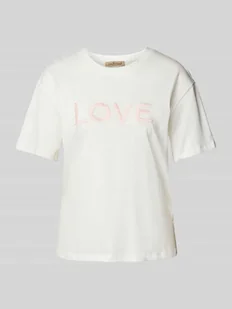 T-shirt z wyhaftowanym logo - Koszulki i topy damskie - miniaturka - grafika 1