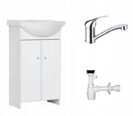 Szafki łazienkowe - Szafka z umywalką 50 biała bateria obrotowa syfon - miniaturka - grafika 1