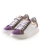 Trampki damskie - Anna Morellini Skórzane sneakersy "Biama" w kolorze kremowo-fioletowym - miniaturka - grafika 1