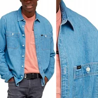 Koszule męskie - Lee WORKER SHIRT 2.0 Shasta Blue LUŹNA KOSZULA JEANSOWA DżINS RELAXED S - miniaturka - grafika 1