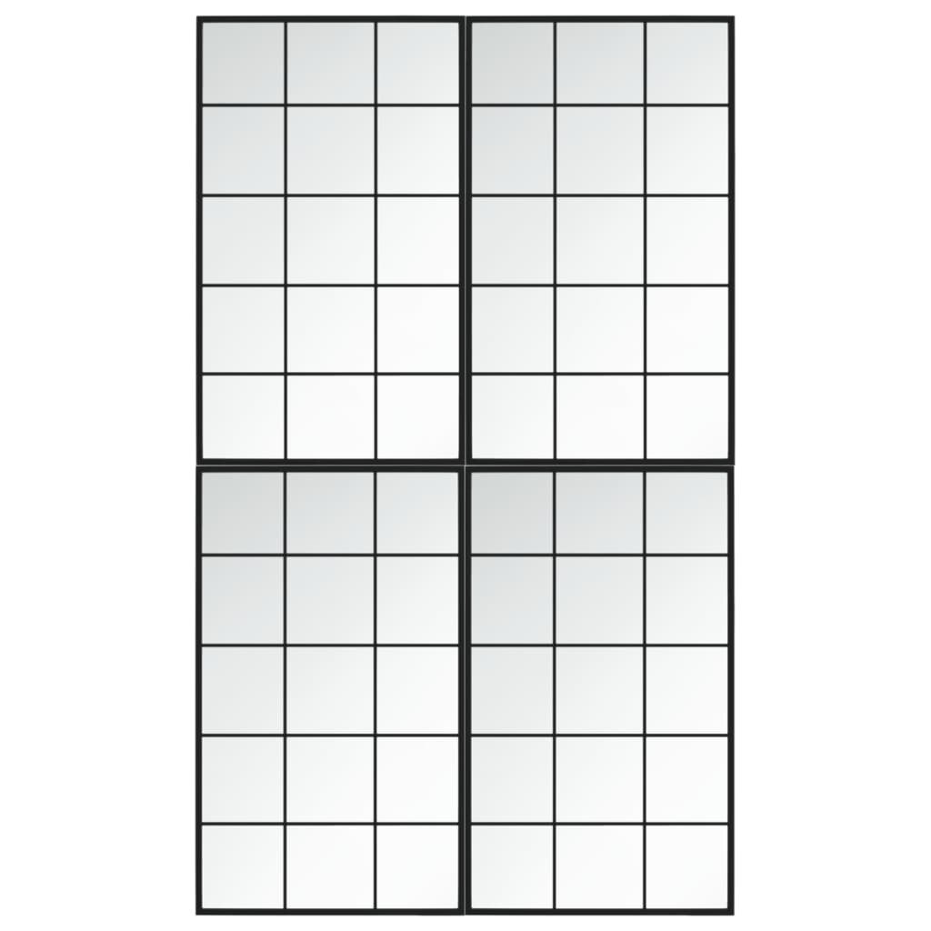 vidaXL Lustro ścienne 4 szt. czarne 100x60 cm metalowe
