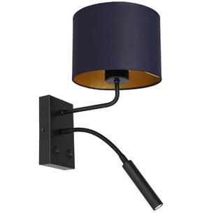 Luminex Arden 3563 kinkiet lampa ścienna 2X8W+60W G9+E27 czarny/niebieski/złoty - Lampy ścienne - miniaturka - grafika 1