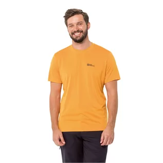 Koszulki męskie - Koszulka z krótkim rękawem męska Jack Wolfskin HIKING S/S T M orange pop - S - grafika 1
