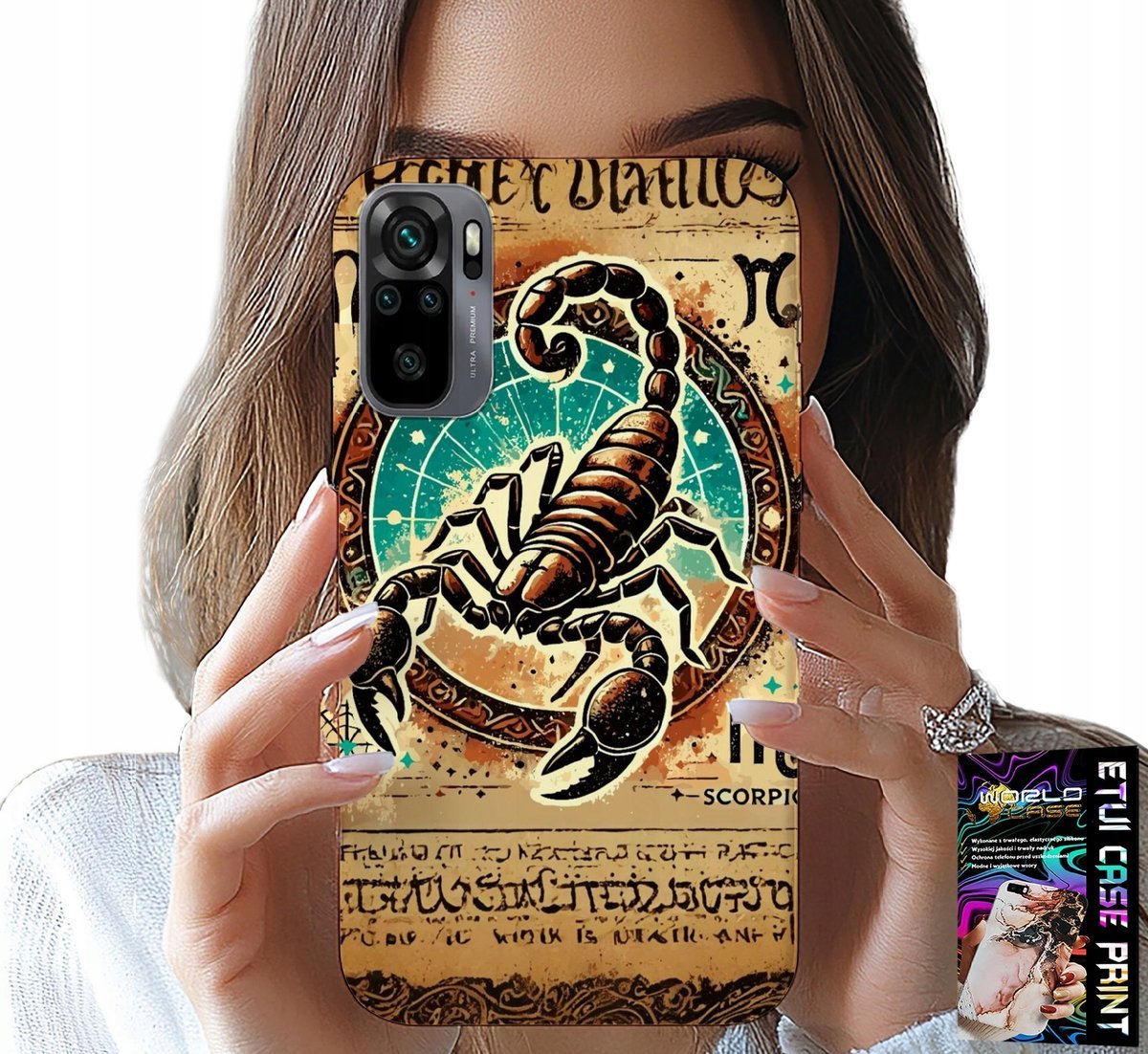 ETUI DO XIAOMI NOTE 10 / 10S - SKORPION ZNAK ZODIAKU ASTRONOMIA + FOLIA