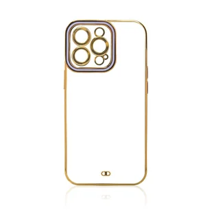 Fashion Case etui do iPhone 12 Pro żelowy pokrowiec ze złotą ramką fioletowy - Etui i futerały do telefonów - miniaturka - grafika 3