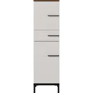 Szafki łazienkowe - Szarobeżowa szafka łazienkowa w dekorze orzecha 34x123 cm Yonkers – Germania - miniaturka - grafika 1