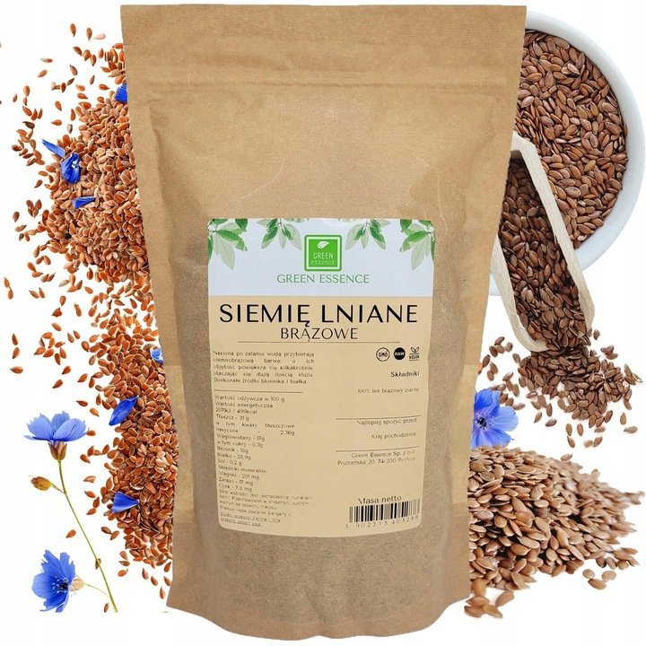 SIEMIĘ LNIANE BRĄZOWE naturalne ziarno 1kg